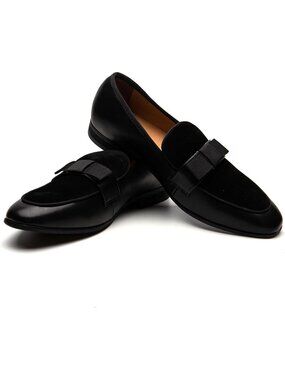 Men's Black Moc Toe Bit Loafers Slip On Dress Shoes Classic Party Fashion